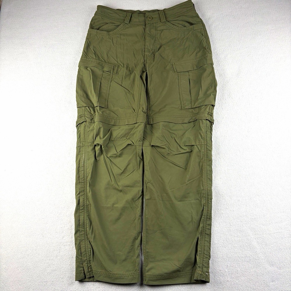 REI Co-op Convertible Zip-Off Cargo Hiking Pants Green 32W x 30L Nylon Spandex